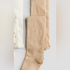 H&M Metallic Gold Fabric Christmas tights